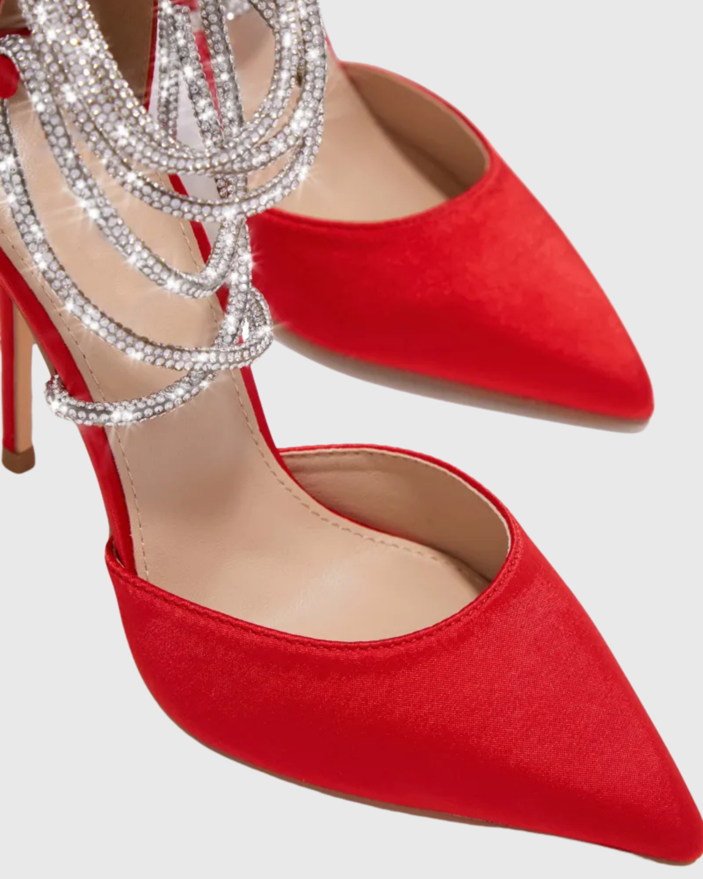 Lilah Sparkle Lace Up Satin Pumps