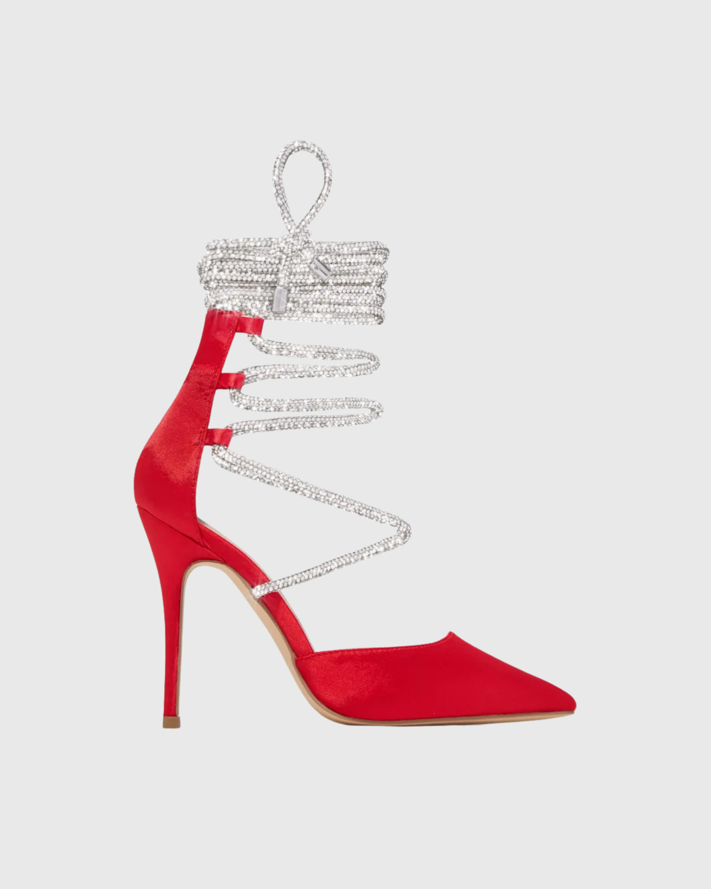 Lilah Sparkle Lace Up Satin Pumps