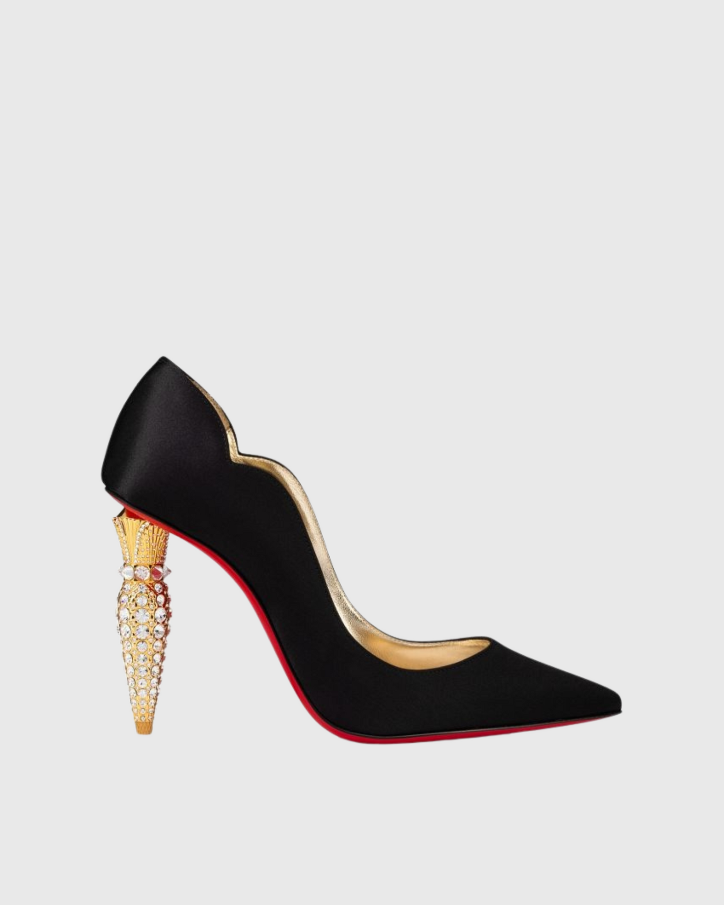 Maia Irregular Satin Pumps In Black