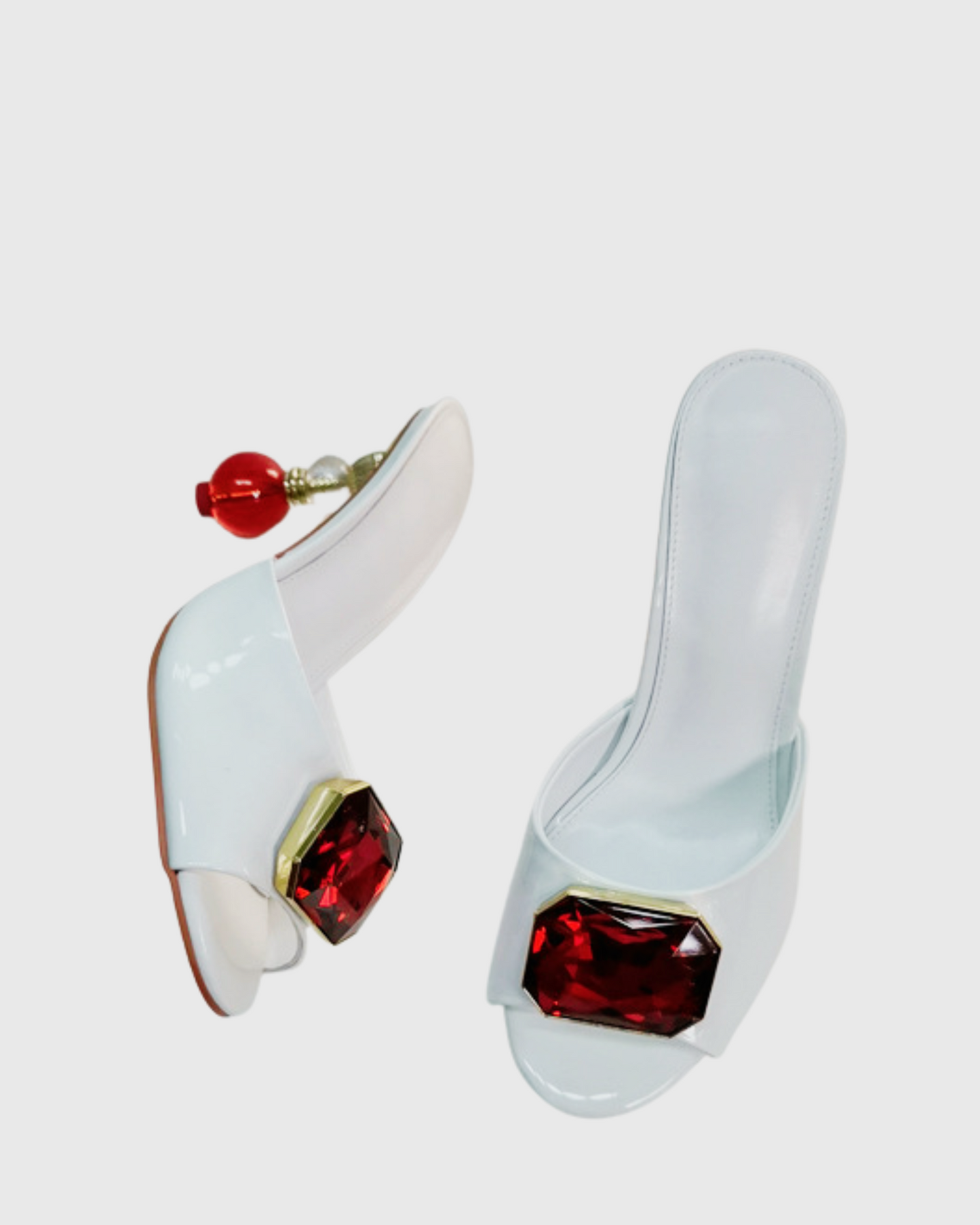 Milan Diamond Beads Heels In White