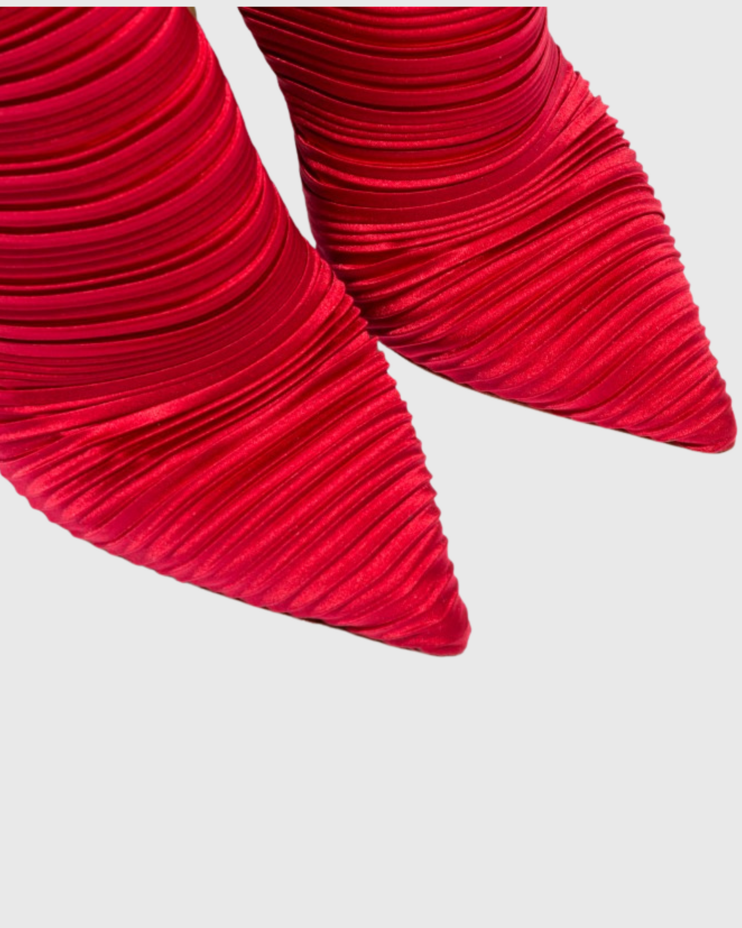 Miley Ribbed Velvet Over The Knee Boots In Red