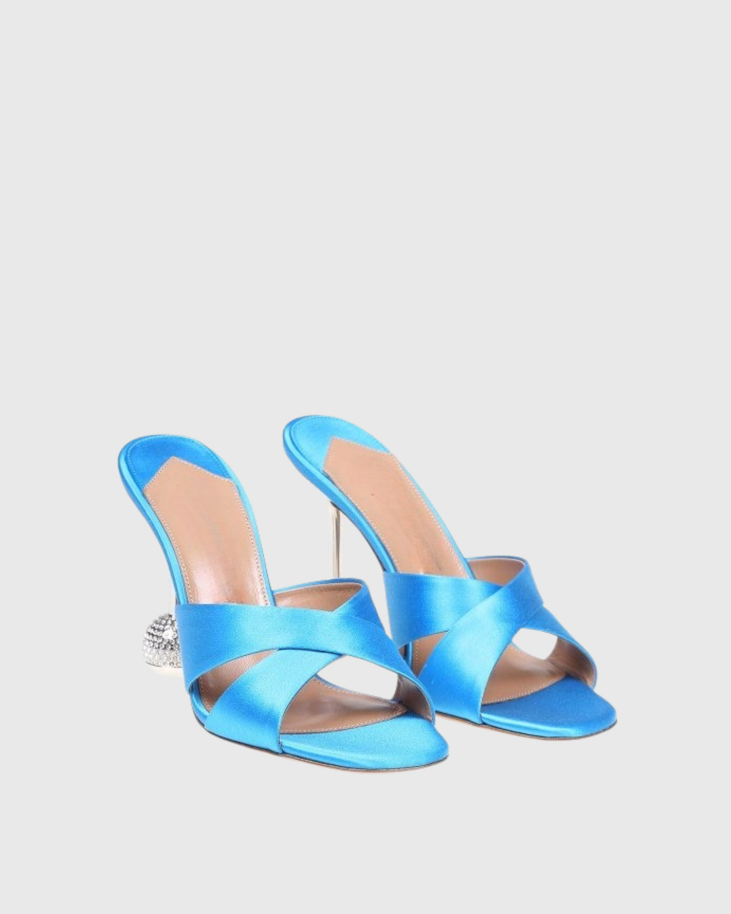 Natalina Cross Geometric Heels In Blue