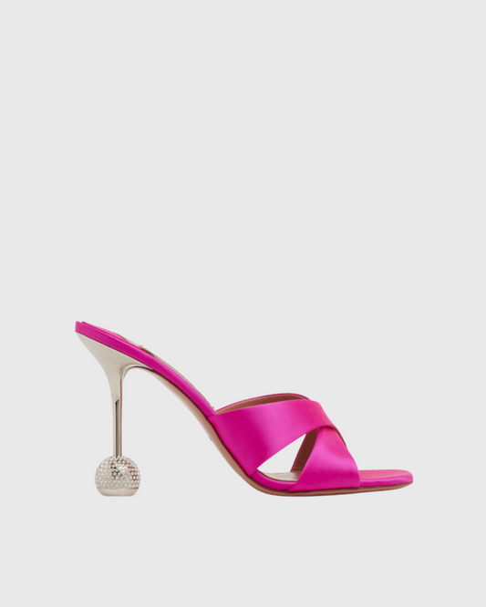 Natalina Cross Geometric Heels In Pink