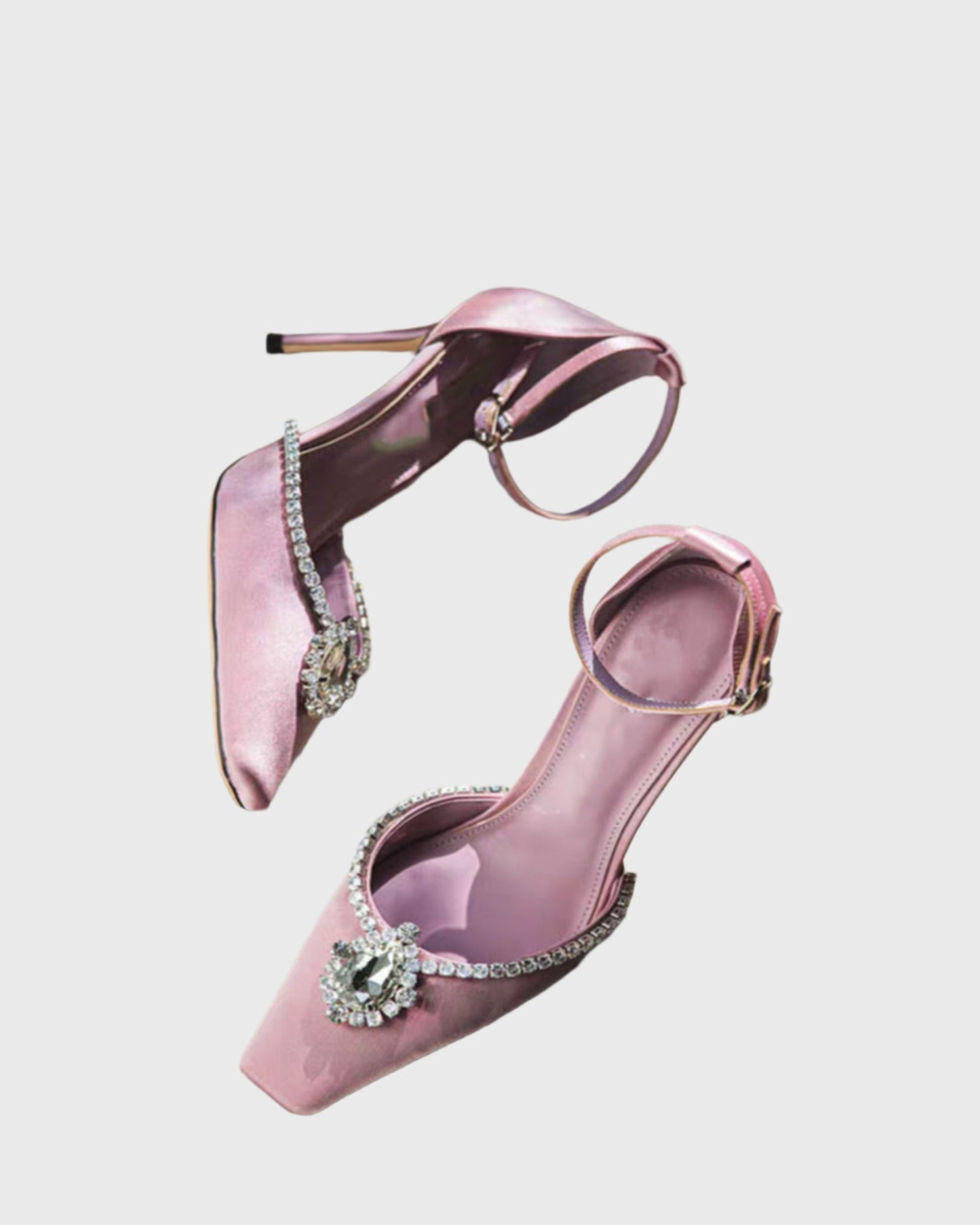 Cas Rhinestone Strap Pumps In Purple