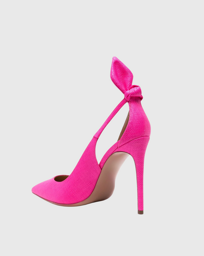 Orsa Bow Tie Pumps In Hot Pink