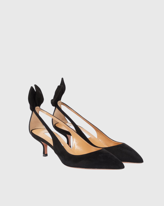 Orsa Bow Tie Velvet Kitten Heels