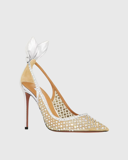 Orsa Diamond Mesh Bow Tie Pumps
