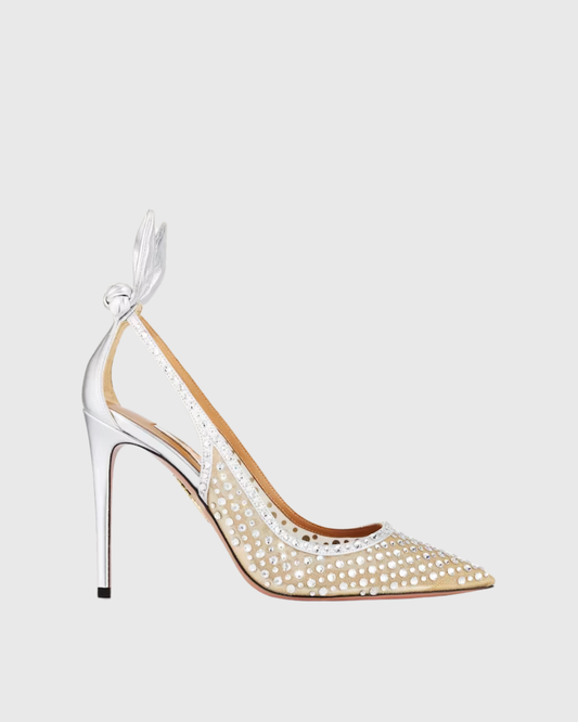 Orsa Diamond Mesh Bow Tie Pumps