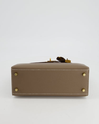 *HOLY GRAIL* Hermès Kelly 25cm Sellier in Etoupe Epsom Leather and Gold Hardware