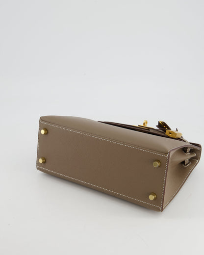 *HOLY GRAIL* Hermès Kelly 25cm Sellier in Etoupe Epsom Leather and Gold Hardware