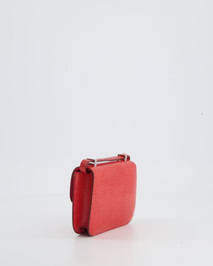 *RARE* Hermès Micro Constance Bag 13cm in Rouge Lizard with Palladium Hardware
