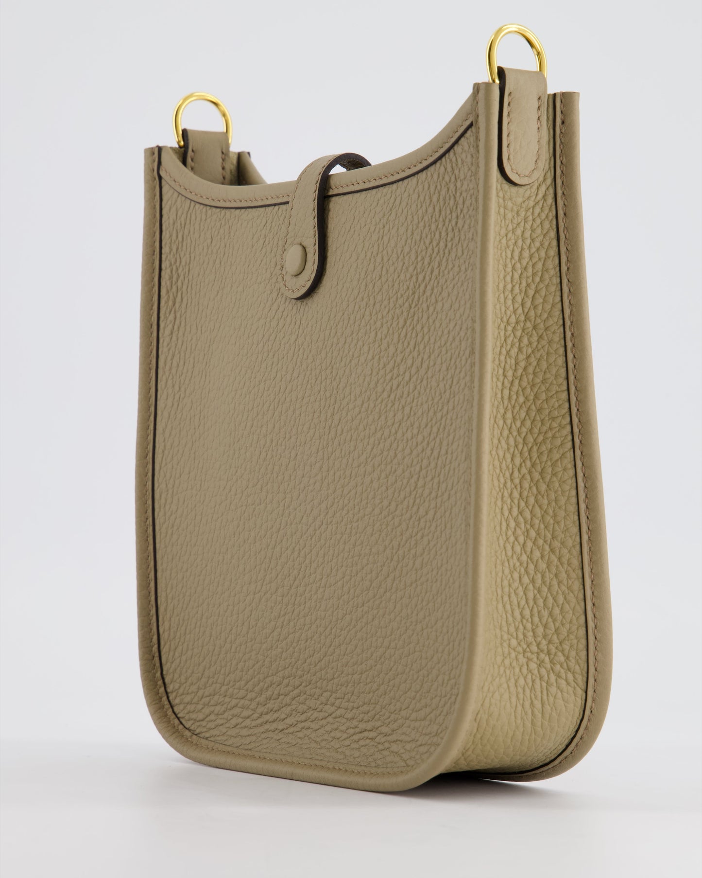 *HOT* Hermès Mini Evelyne Bag in Beige Marfa Clemence Leather with Gold Hardware