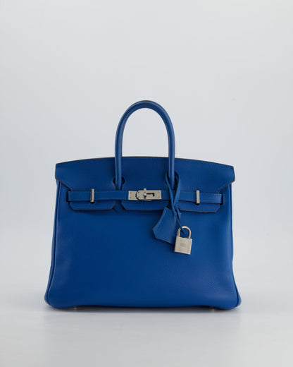*FIRE PRICE* Hermès Birkin 25cm Retourne in Bleu De Galice Epsom Leather with Palladium Hardware