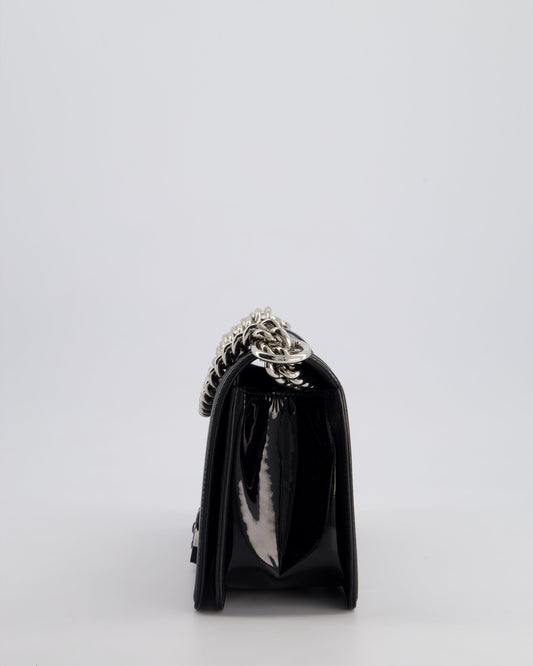 *FIRE PRICE* Chanel Black Patent Medium Boy Bag with Black and Silver Hardware