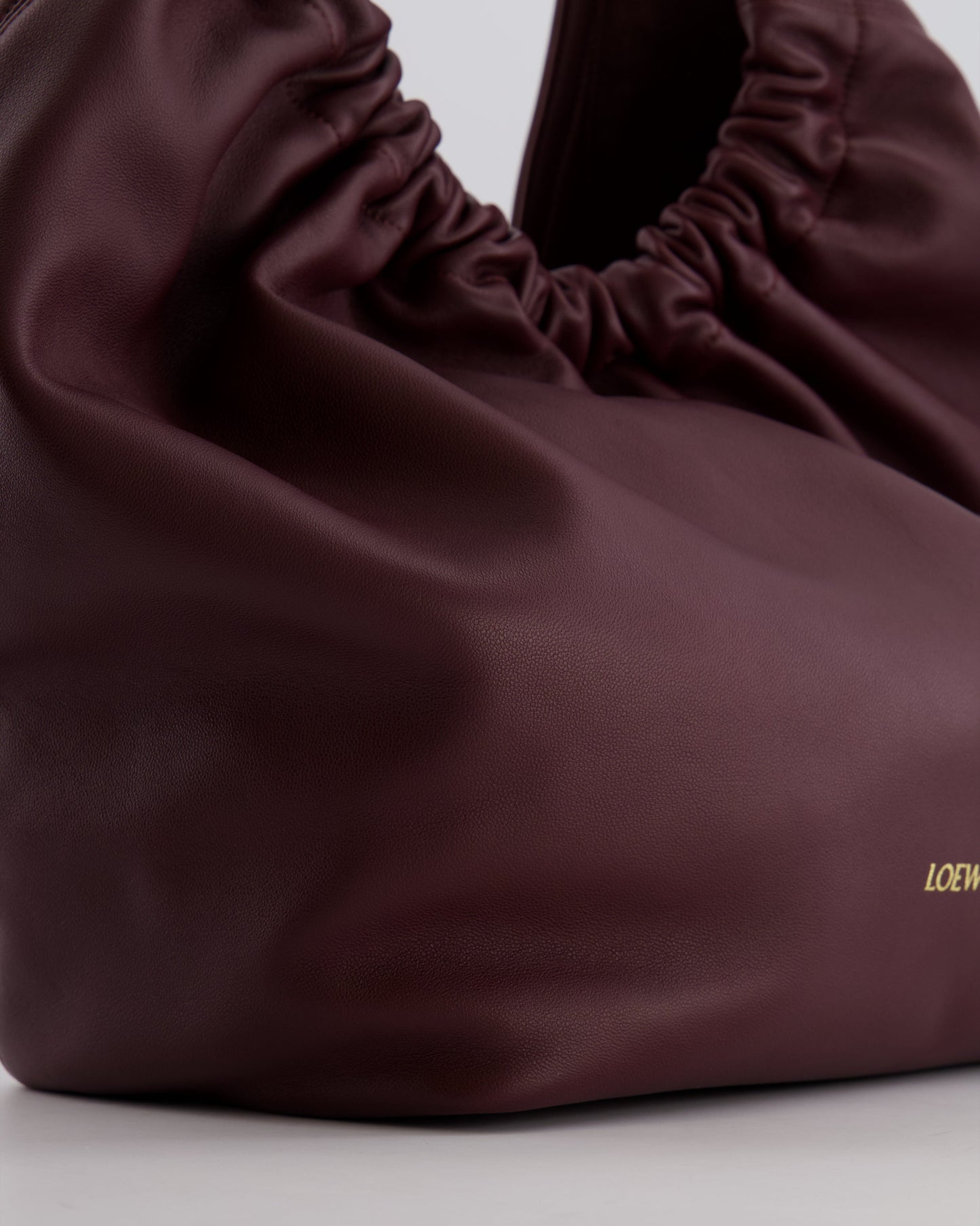 *HOT* Loewe Dark Burgundy Medium Squeeze Bag in Nappa Lambskin Leather and Gold Hardware RRP £3,650