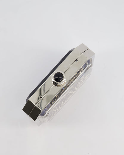 *Limited Edition* Chanel Silver, Black Minaudiere Plexiglass Clutch Bag