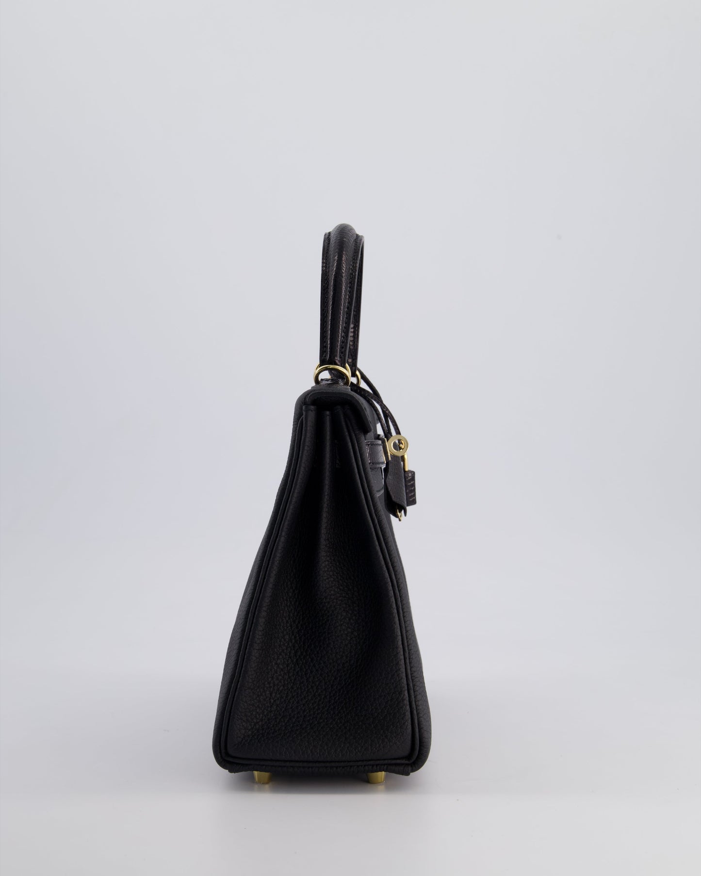 *RARE* Hermès Kelly Touch Retourne 25cm Bag in Noir Togo leather and Lizard with Permabrass Hardware
