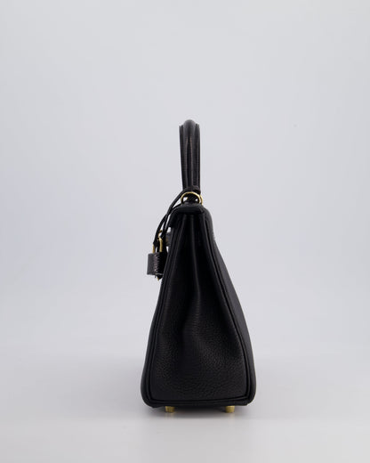 *RARE* Hermès Kelly Touch Retourne 25cm Bag in Noir Togo leather and Lizard with Permabrass Hardware