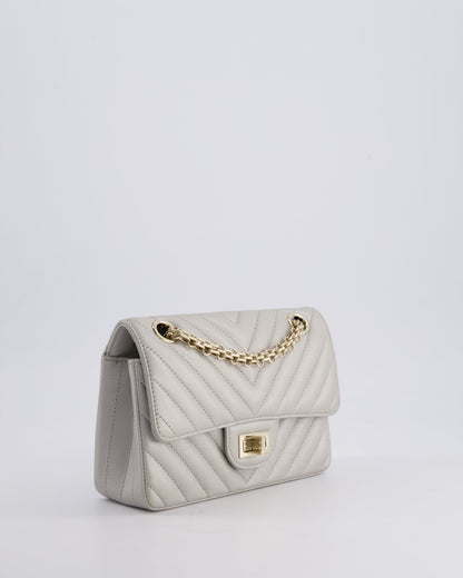 *FIRE PRICE* Chanel Light Grey Mini Reissue Bag in Aged Calfskin Leather and Champagne Gold Hardware