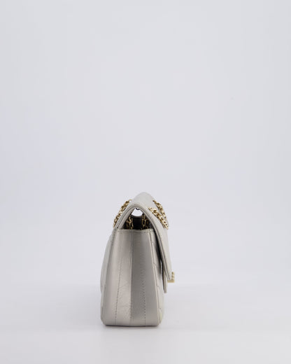 *FIRE PRICE* Chanel Light Grey Mini Reissue Bag in Aged Calfskin Leather and Champagne Gold Hardware
