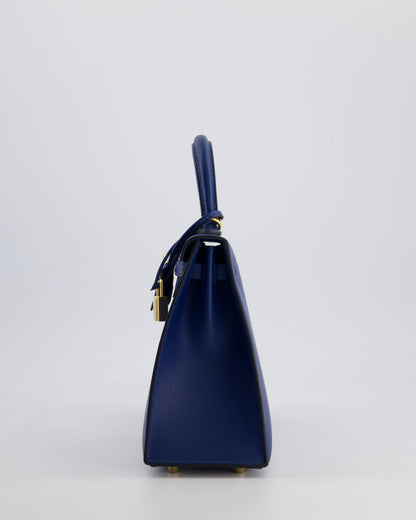 *FIRE PRICE* Hermès Kelly 25cm Sellier Bag in Deep Blue Madame Leather with Gold Hardware