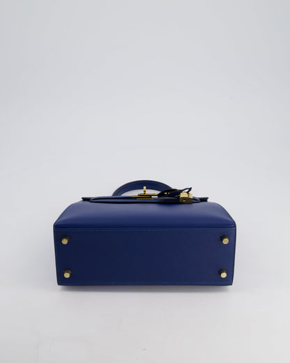 *FIRE PRICE* Hermès Kelly 25cm Sellier Bag in Deep Blue Madame Leather with Gold Hardware