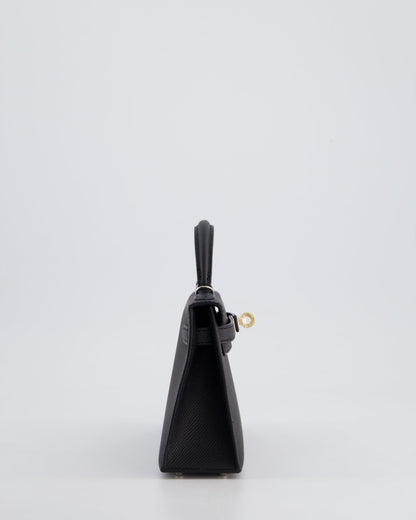 *SUPER RARE* Hermès Mini Kelly II 20cm Bag in Black Epsom Leather with Electrum Hardware