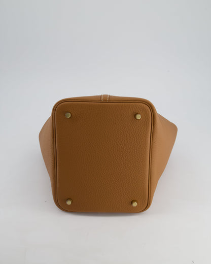 *RARE* Hermès Picotin Lock Bag 22cm in Gold Clemence Leather with Gold Hardware