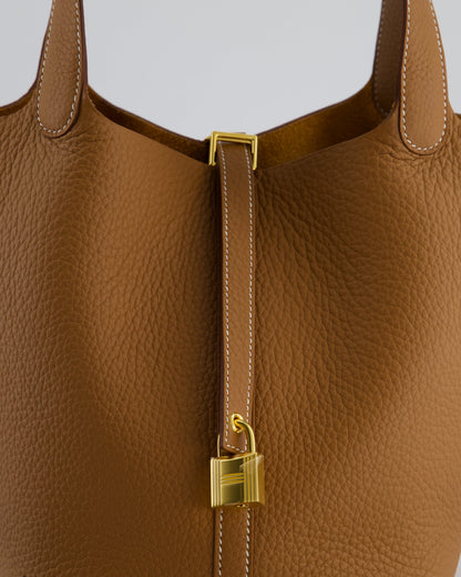 *RARE* Hermès Picotin Lock Bag 22cm in Gold Clemence Leather with Gold Hardware
