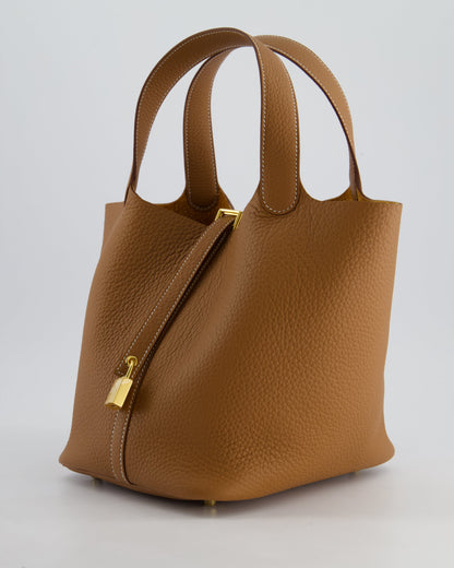 *RARE* Hermès Picotin Lock Bag 22cm in Gold Clemence Leather with Gold Hardware
