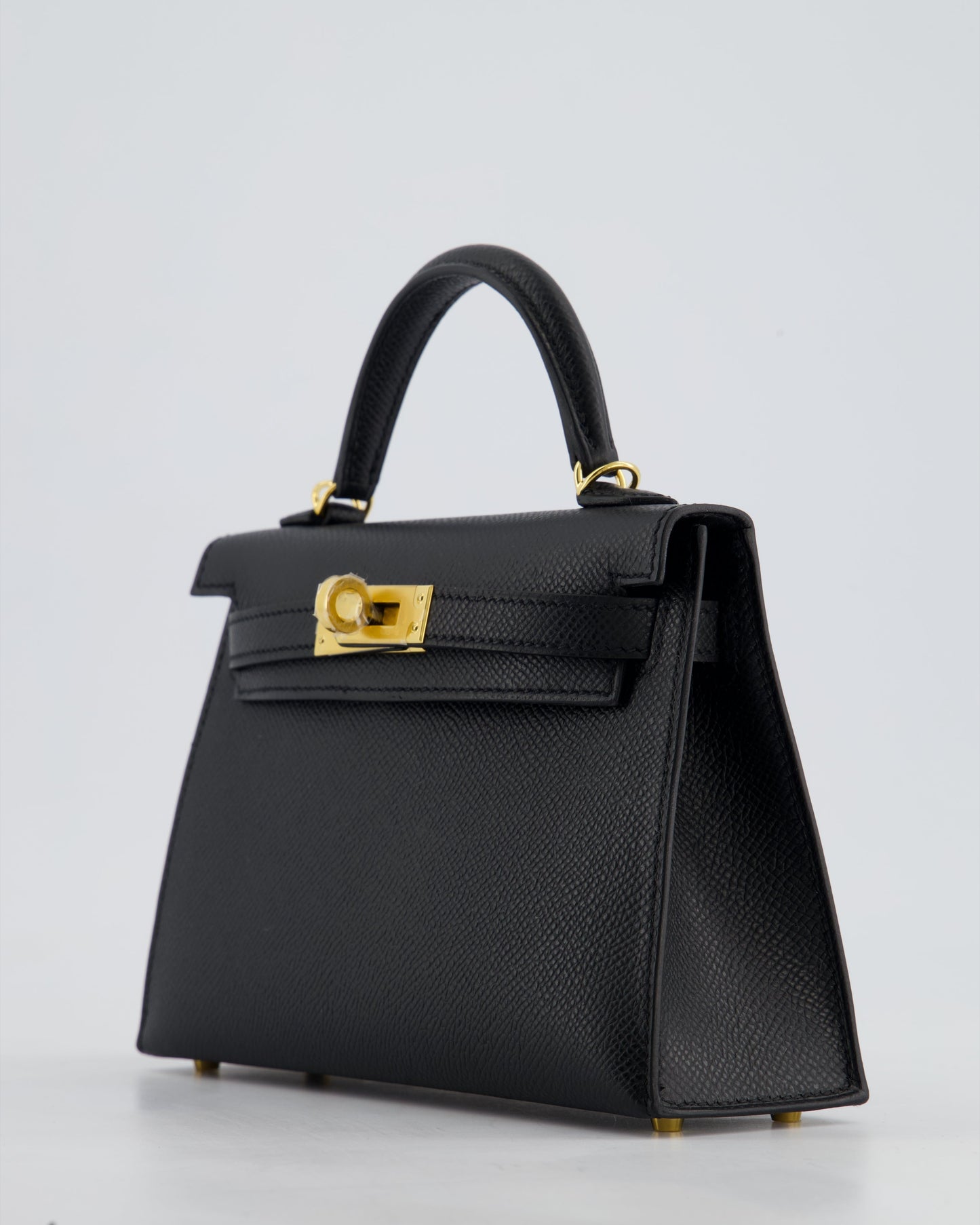 *HOT* Hermès Mini Kelly II 20cm Bag In Noir Epsom Leather with Gold Hardware