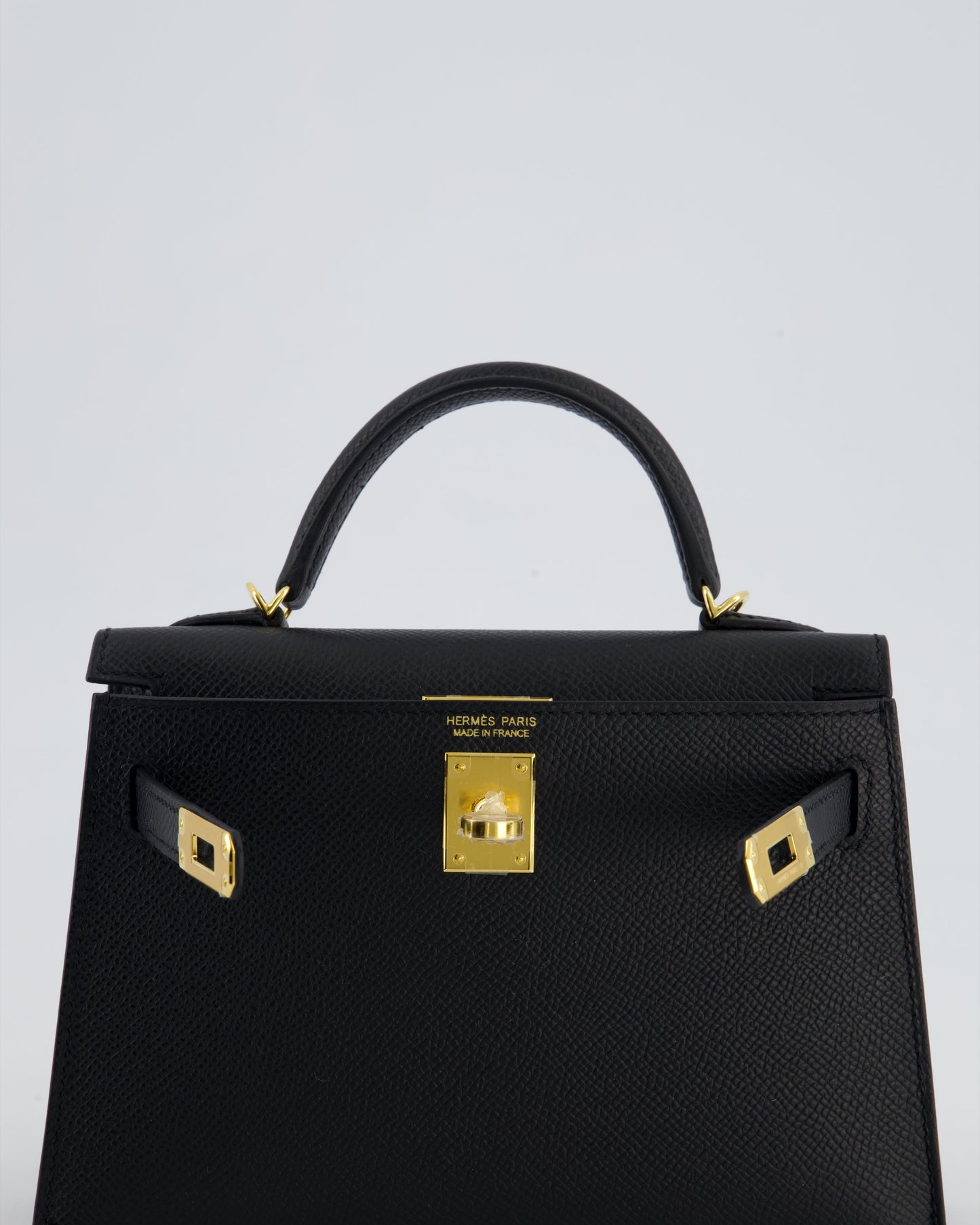 *HOT* Hermès Mini Kelly II 20cm Bag In Noir Epsom Leather with Gold Hardware