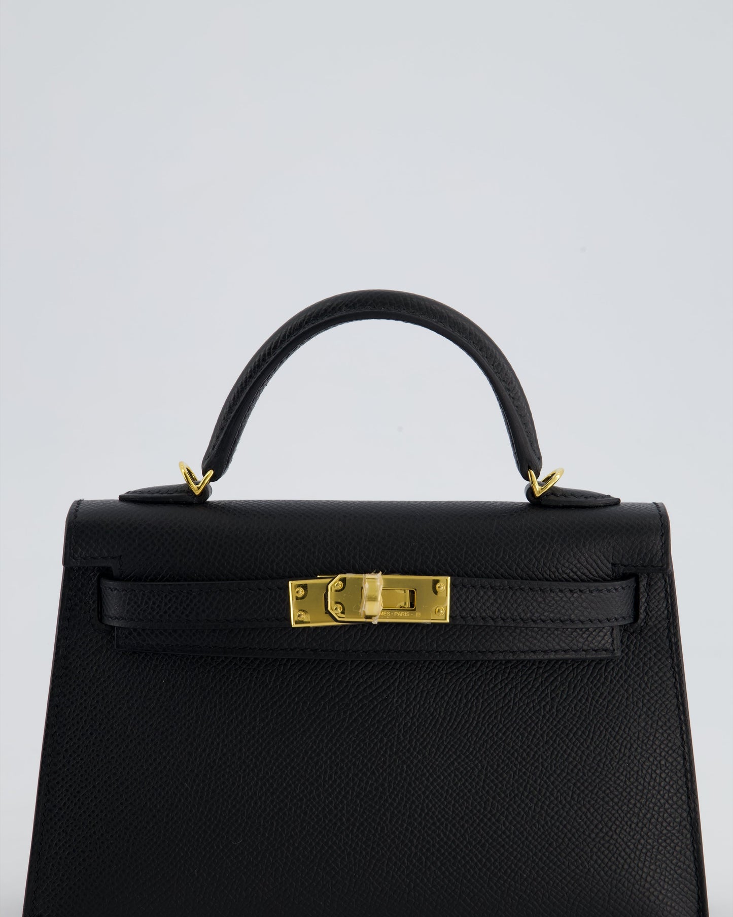 *HOT* Hermès Mini Kelly II 20cm Bag In Noir Epsom Leather with Gold Hardware
