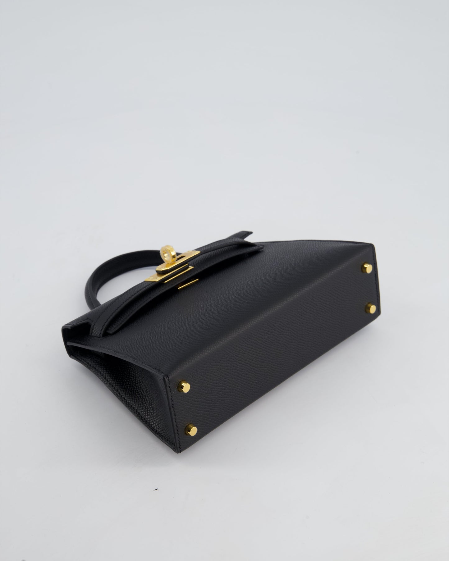 *HOT* Hermès Mini Kelly II 20cm Bag In Noir Epsom Leather with Gold Hardware