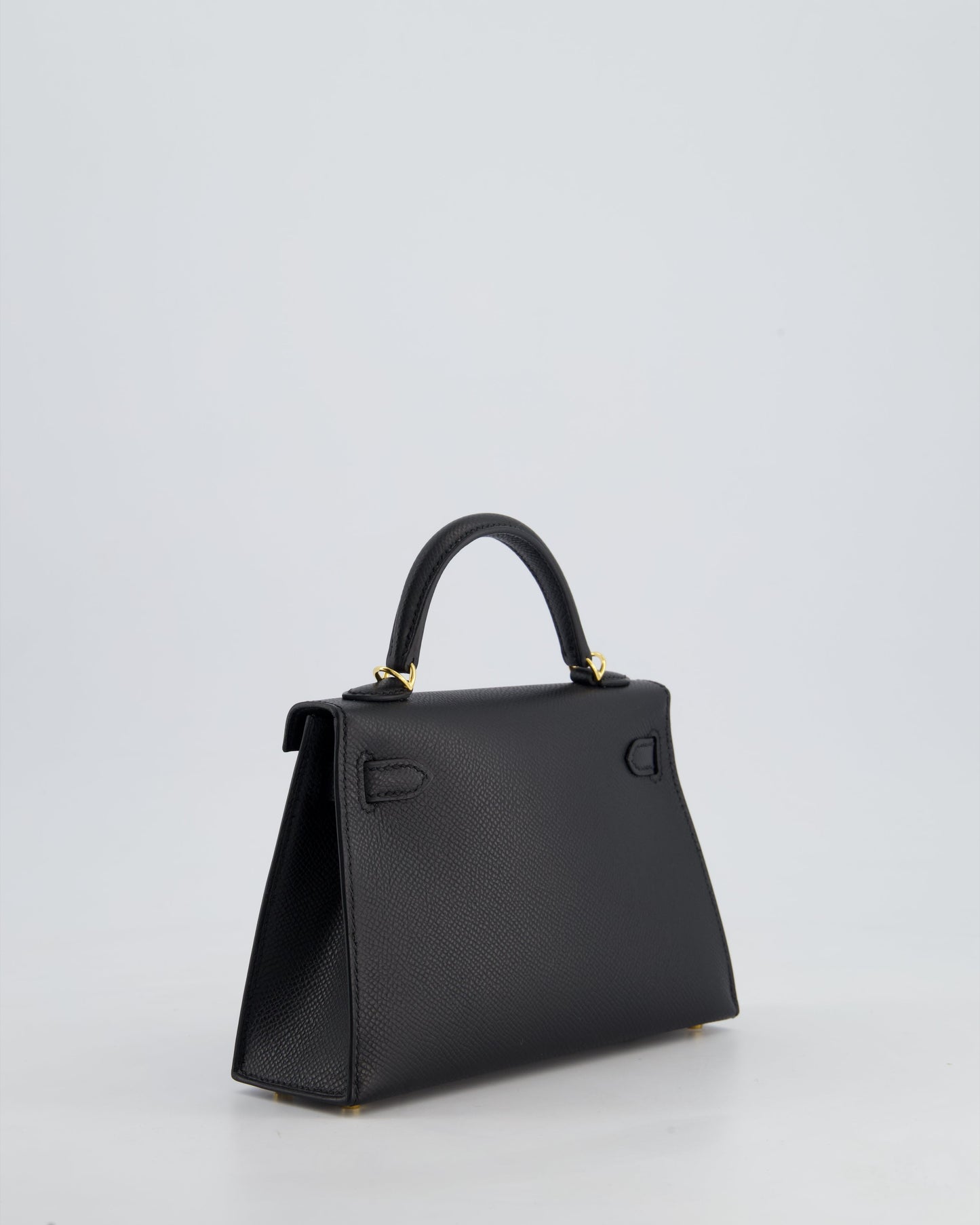 *HOT* Hermès Mini Kelly II 20cm Bag In Noir Epsom Leather with Gold Hardware