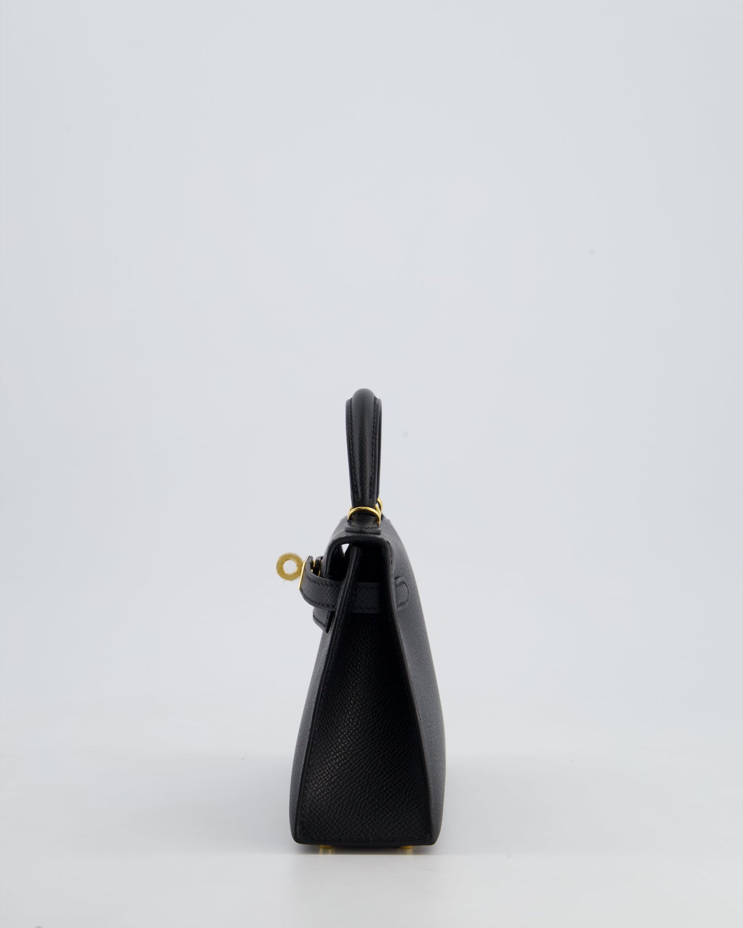 *HOT* Hermès Mini Kelly II 20cm Bag In Noir Epsom Leather with Gold Hardware