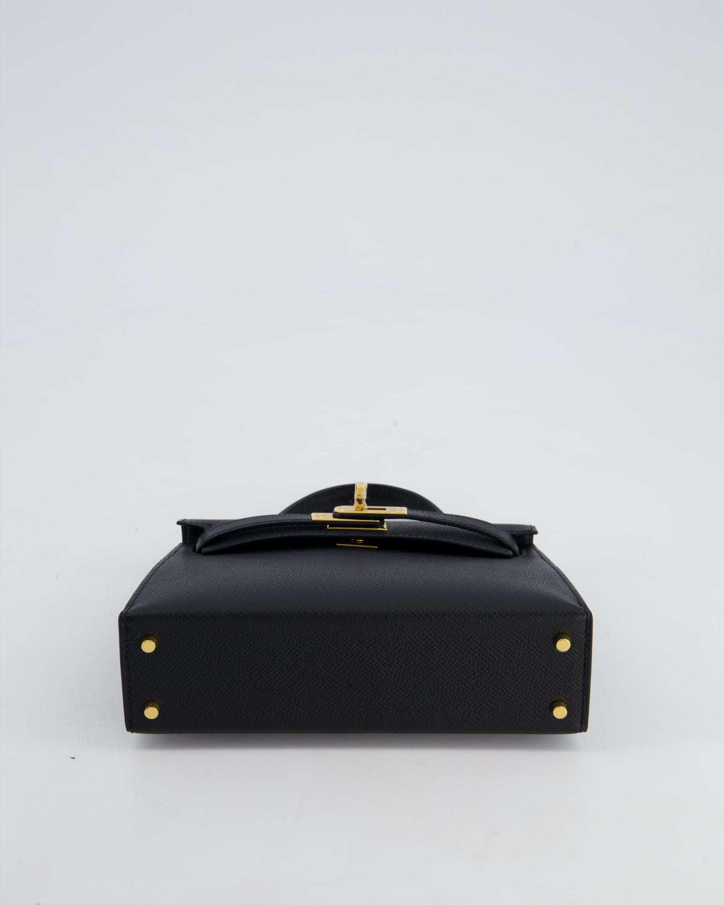 *HOT* Hermès Mini Kelly II 20cm Bag In Noir Epsom Leather with Gold Hardware