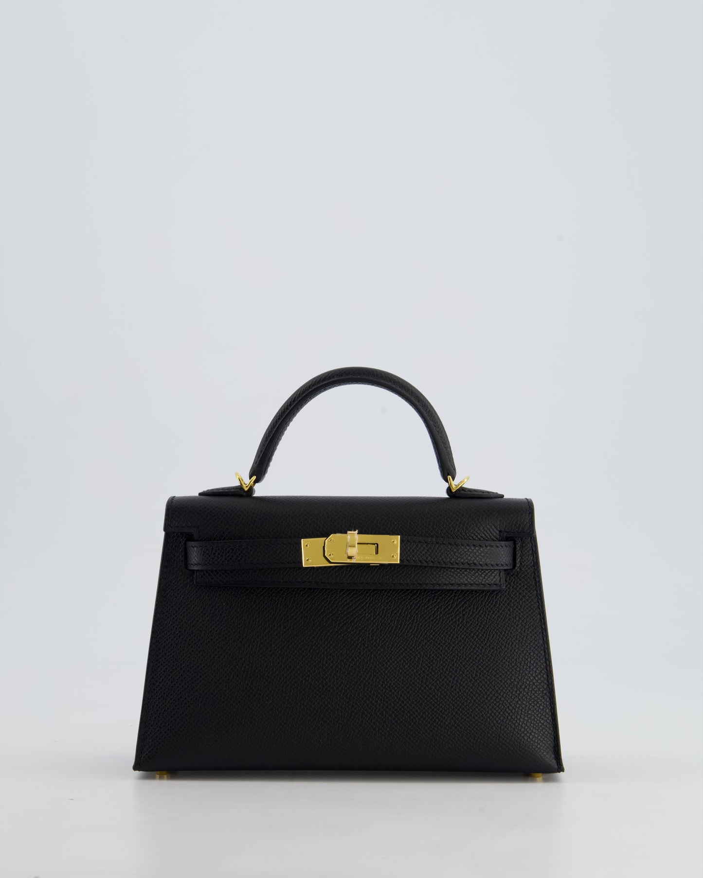 *HOT* Hermès Mini Kelly II 20cm Bag In Noir Epsom Leather with Gold Hardware