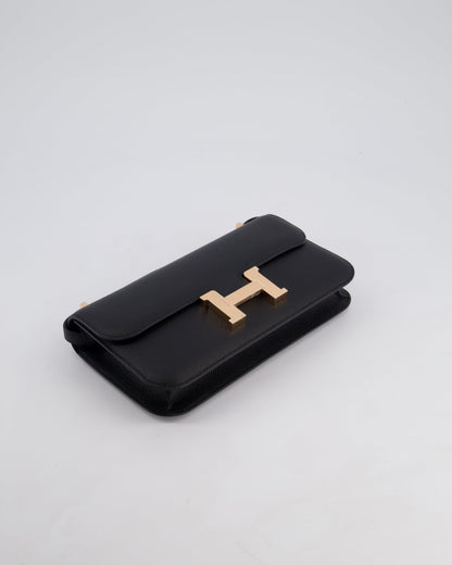 *NEW RELEASE* Hermès Constance 1-Elan Miroir Bag in Noir Epsom Leather with Rose Gold Hardware