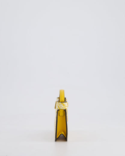 Fendi x Sarah Coleman Yellow Nano Peekaboo Bag with Gold Chain Strap