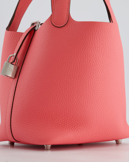 *HOT* Hermès Picotin Lock Bag 18cm in Rose Azalee Clemence Leather with Palladium Hardware