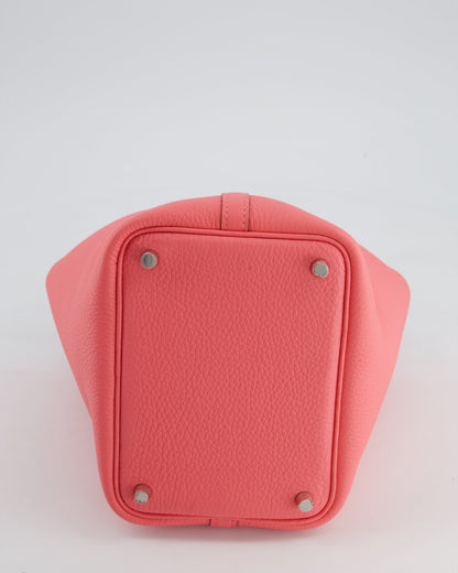 *HOT* Hermès Picotin Lock Bag 18cm in Rose Azalee Clemence Leather with Palladium Hardware