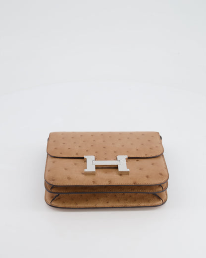 *FIRE PRICE* Hermès Constance III Mini 18cm Mirroir Bag in Chai Ostrich Leather with Palladium Hardware