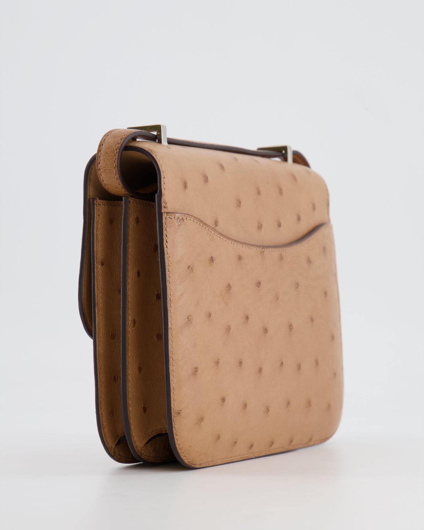 *FIRE PRICE* Hermès Constance III Mini 18cm Mirroir Bag in Chai Ostrich Leather with Palladium Hardware