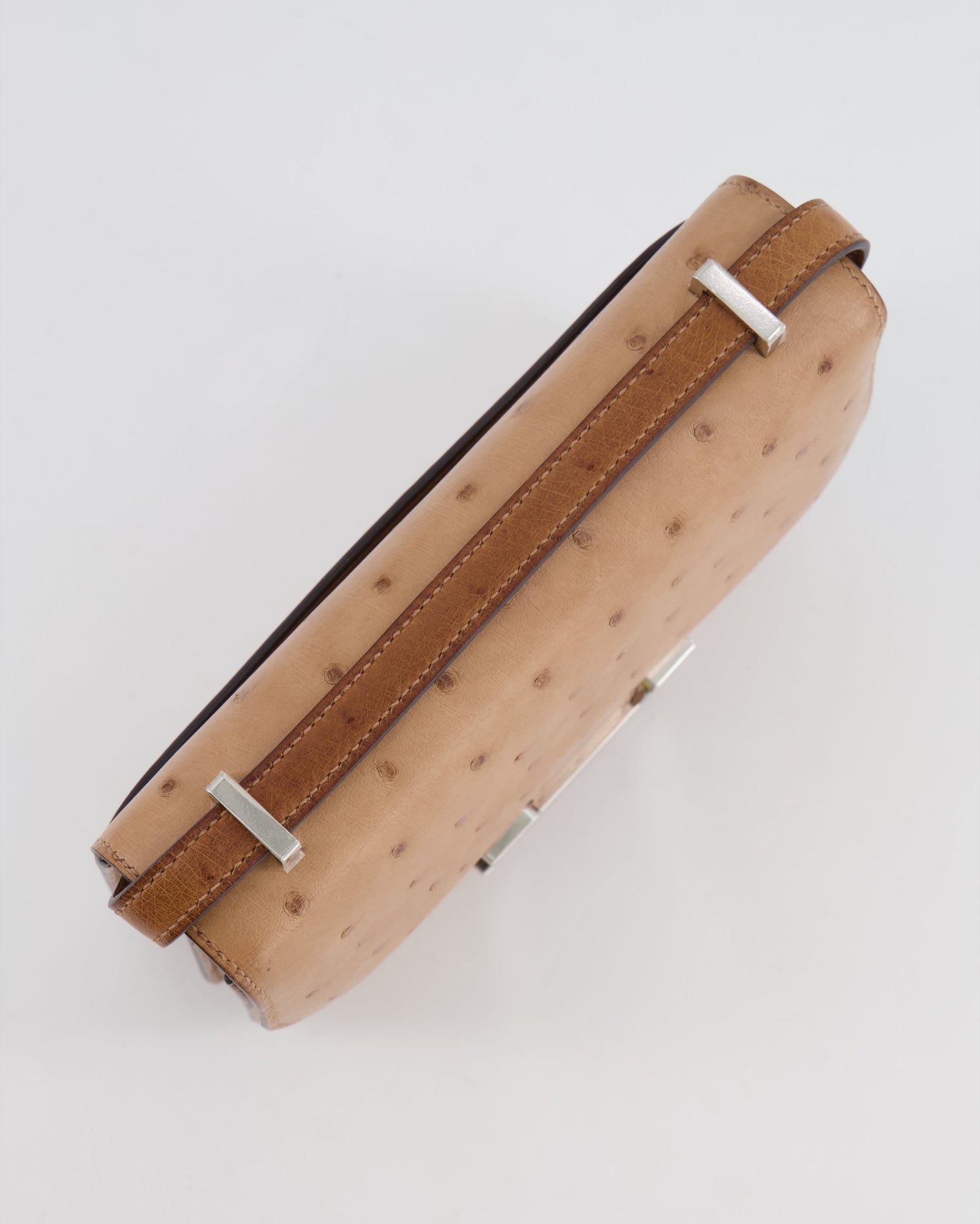 *FIRE PRICE* Hermès Constance III Mini 18cm Mirroir Bag in Chai Ostrich Leather with Palladium Hardware