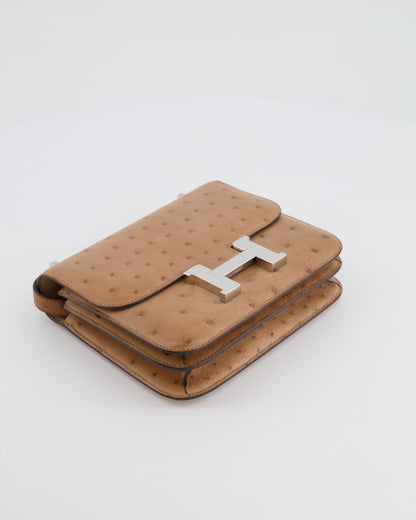 *FIRE PRICE* Hermès Constance III Mini 18cm Mirroir Bag in Chai Ostrich Leather with Palladium Hardware