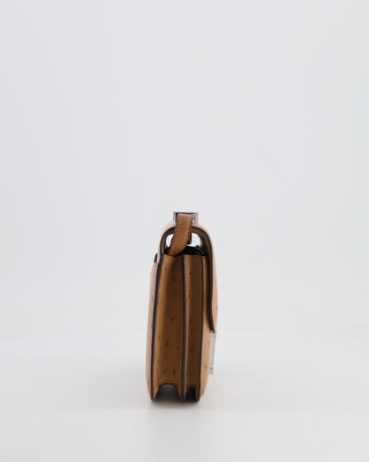 *FIRE PRICE* Hermès Constance III Mini 18cm Mirroir Bag in Chai Ostrich Leather with Palladium Hardware
