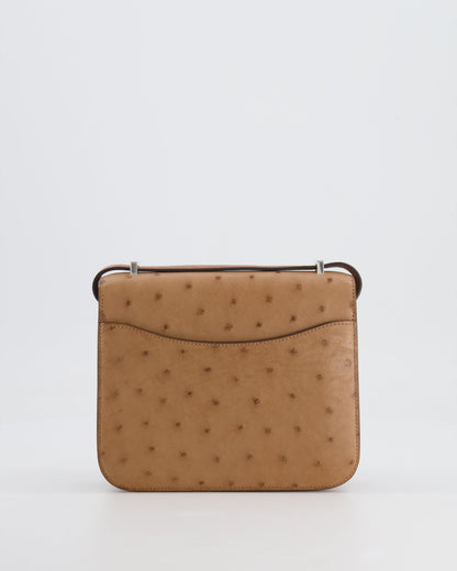 *FIRE PRICE* Hermès Constance III Mini 18cm Mirroir Bag in Chai Ostrich Leather with Palladium Hardware