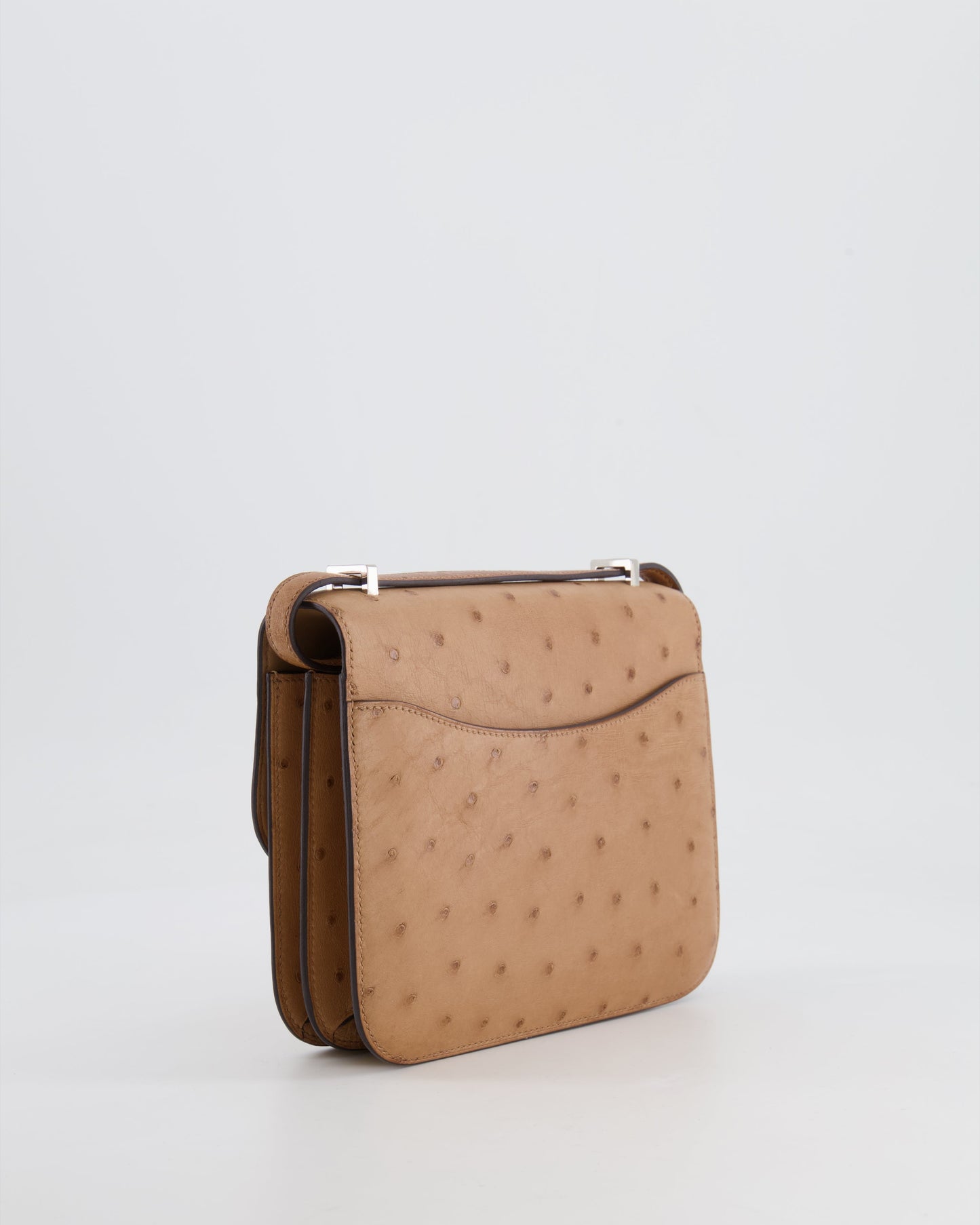 *FIRE PRICE* Hermès Constance III Mini 18cm Mirroir Bag in Chai Ostrich Leather with Palladium Hardware