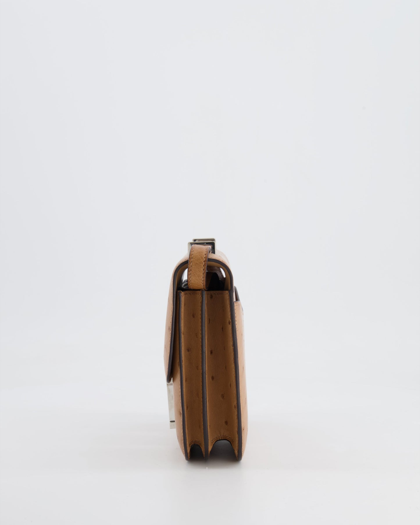 *FIRE PRICE* Hermès Constance III Mini 18cm Mirroir Bag in Chai Ostrich Leather with Palladium Hardware